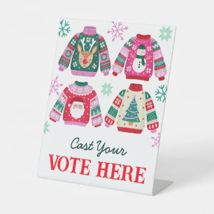 Ugly Sweater hat Ihre Stimme abgegeben Sockelschild