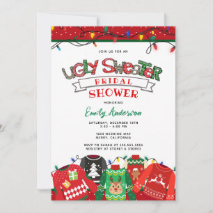 Ugly Sweater Holiday Brautparty Einladung