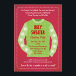 Ugly Sweater Holiday Party Einladung<br><div class="desc">Moderne und auffällige Einladung ideal für eine Feier mit einem Ugly Sweater oder Tacky Sweater Thema. Ein großer Weihnachtspulli in der Mitte auf einem texturierten Hintergrund. Eine spielerische Formulierung und eine gesteppte Grenze sorgen für den Spaß dieses Designs. Typische Weihnachtsfarben in Rot und Grün.</div>