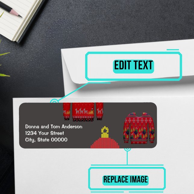 Ugly Sweater Holiday Party Einladungs-Label (Please enjoy our design and see the others in the collection.)