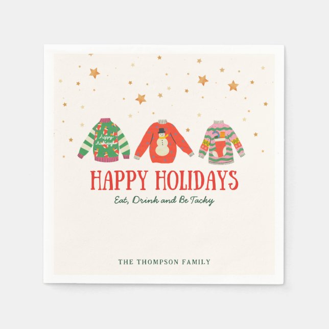 Ugly Sweater, Holiday Party Napkins Serviette (Vorderseite)
