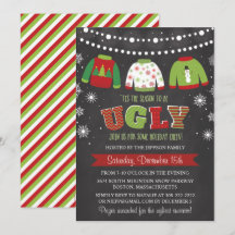 Ugly Sweater Holiday Weihnachten Party Einladung