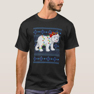 Ugly Sweater Holiday Xmas Lights Polar Bears Chris T-Shirt