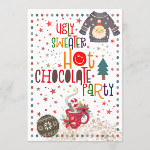 Ugly Sweater Hot Chocolate Weihnachtsfest Party Einladung