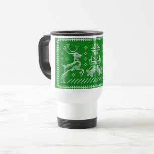 Ugly Sweater Jingle Glocken Weihnachtsdehirsche gr Reisebecher