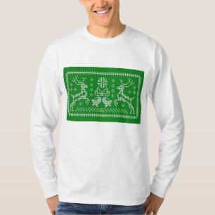Ugly Sweater Jingle Glocken Weihnachtsdehirsche gr T-Shirt
