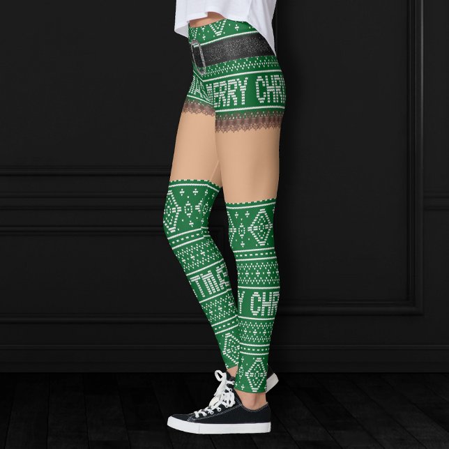 Ugly Sweater Kelly Green Kurz Skirt | Mittelhaut Leggings (Von Creator hochgeladen)