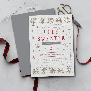 Ugly Sweater Modern Scandi Muster Weihnachts-Party Einladung