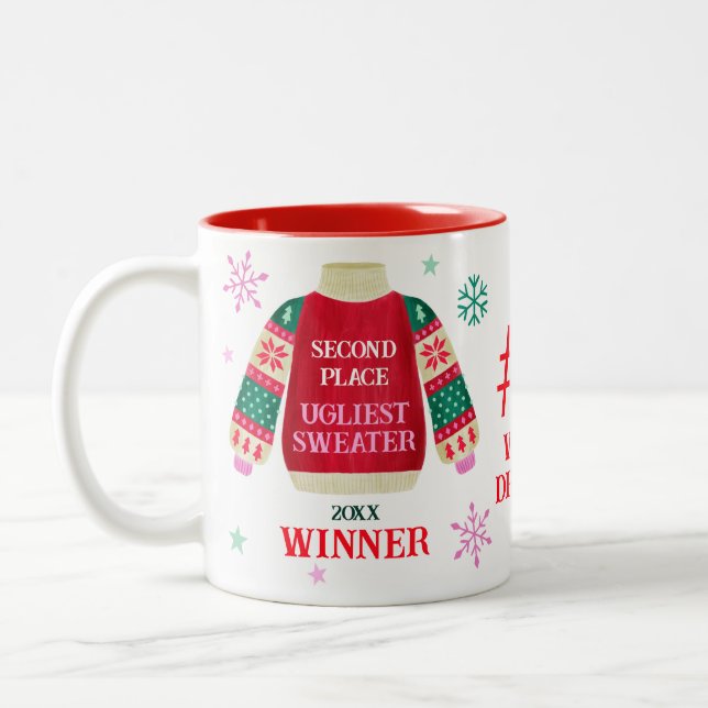Ugly Sweater Party 2. Platz Gewinner des Wettbewer Zweifarbige Tasse (Links)
