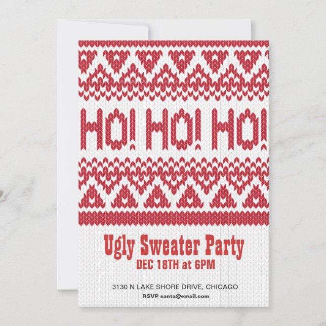 Ugly Sweater Party Einladung (Vorderseite)