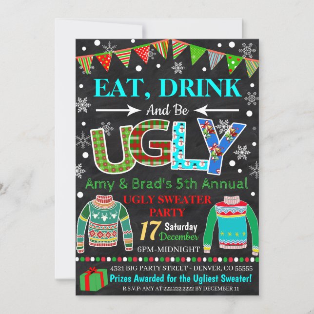 Ugly Sweater Party Einladung (Vorderseite)