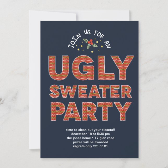 Ugly Sweater Party Einladung (Vorderseite)