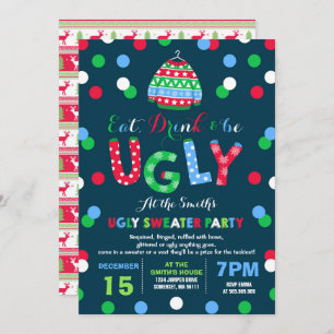 Ugly Sweater Party Einladung Eat Drink & Be Ugy
