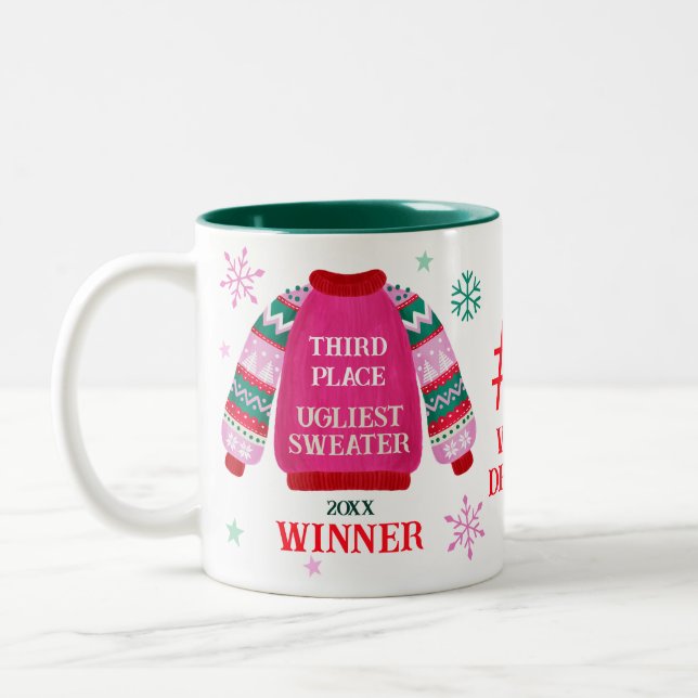 Ugly Sweater Party Gewinner des 3. Preises Zweifarbige Tasse (Links)