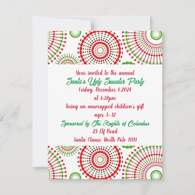 Ugly Sweater Party Holiday Einladung (Vorderseite)