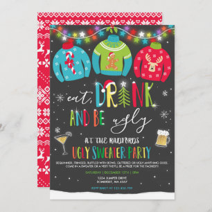 Ugly Sweater Party lädt zu einem Drink ein und las Einladung