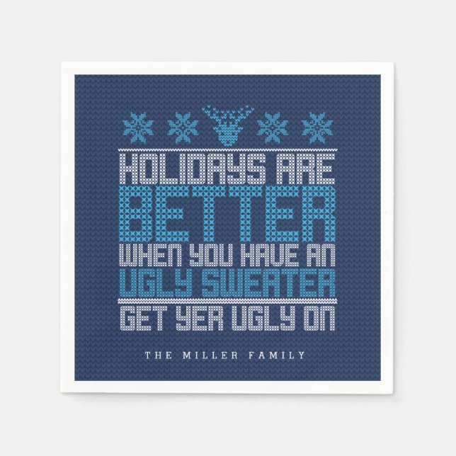 Ugly Sweater Party Serviette (Vorderseite)