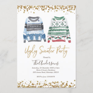 Ugly Sweater Party Weihnachtsfeiertag Einladung