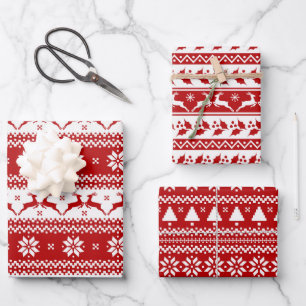 Ugly Sweater Rentier & Christmas Tree Geschenkpapier Set