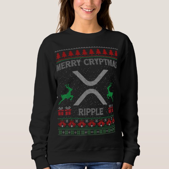 Ugly Sweater Ripple Xrp Coin Merry Cryptmas Christ Sweatshirt (Vorderseite)