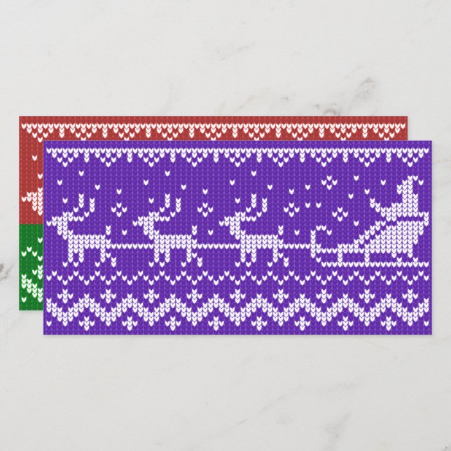 Ugly Sweater Santa Claus Schlitten und Rentiere (Vorne/Hinten)