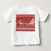 Ugly Sweater Santa Claus Schlitten und Rentiere