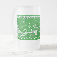Ugly Sweater Santa Claus Schlitten und Rentiere