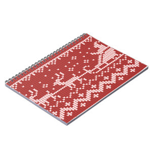 Ugly Sweater Santa Claus Schlitten und Rentiere Notizblock