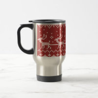 Ugly Sweater Santa Claus Schlitten und Rentiere