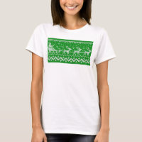 Ugly Sweater Santa Claus Schlitten und Rentiere