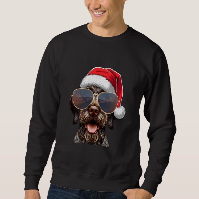 Ugly Sweater Santa German Drahthaar Pointer Dog C Sweatshirt (Vorderseite)