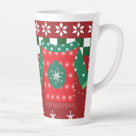 Ugly Sweater Snowflake Muster Red Green Milchtasse