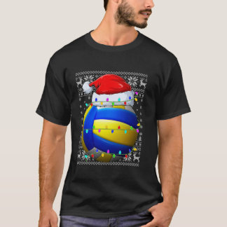 Ugly Sweater Sports Player Weihnachtsmannmütze Vol T-Shirt