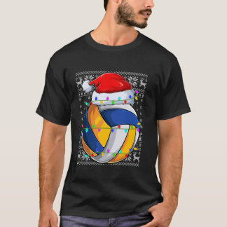 Ugly Sweater Sports Player Weihnachtsmannmütze Vol T-Shirt