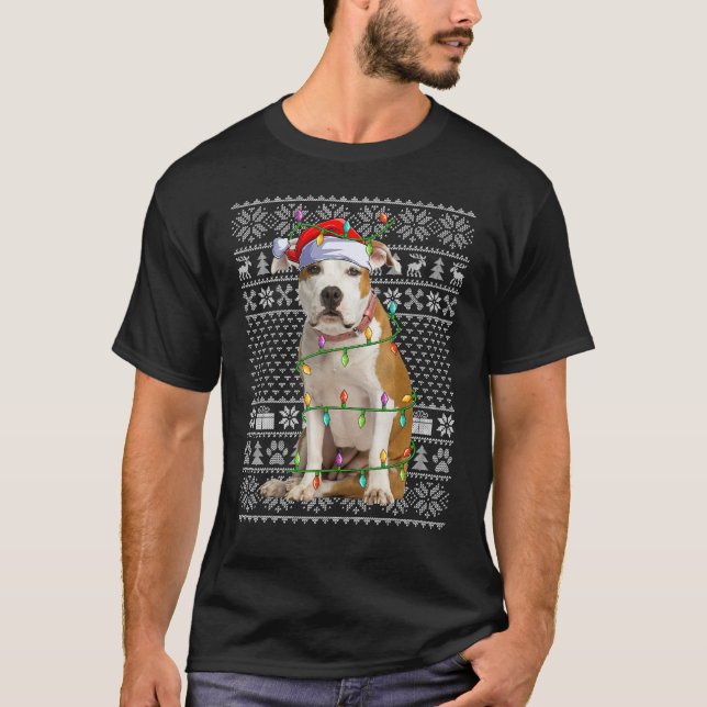 Ugly Sweater Style Staffordshire Bull Terrier Dog  T-Shirt (Vorderseite)