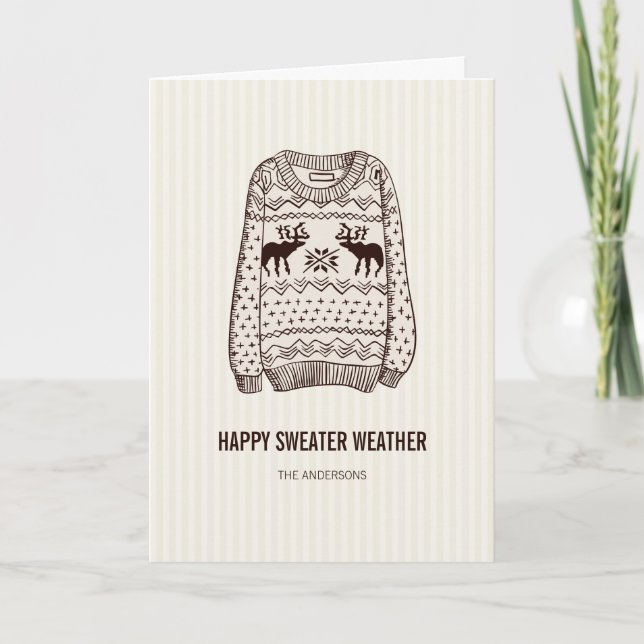 Ugly Sweater Weather Holiday Essentials Card Feiertagskarte (Vorderseite)