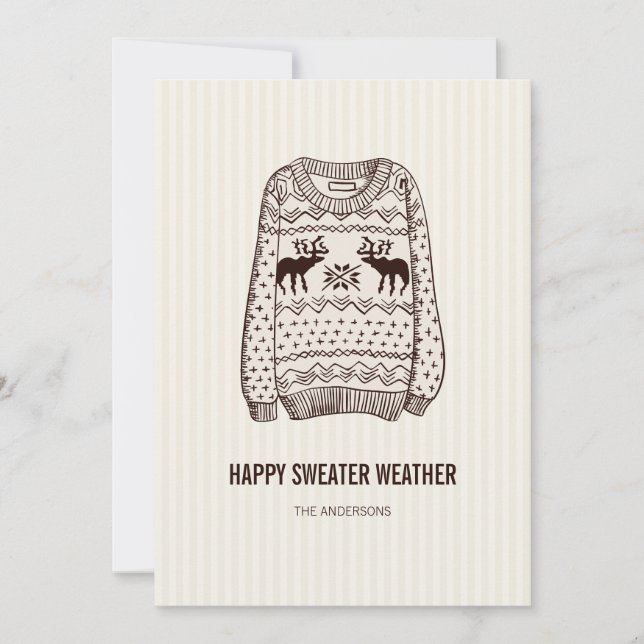 Ugly Sweater Weather Holiday Essentials Card Feiertagskarte (Vorderseite)