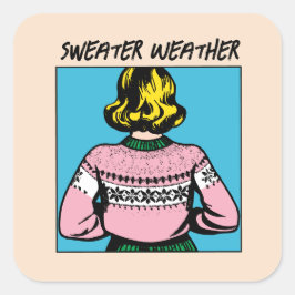 Ugly Sweater Weather Holiday Pop Art Stickers