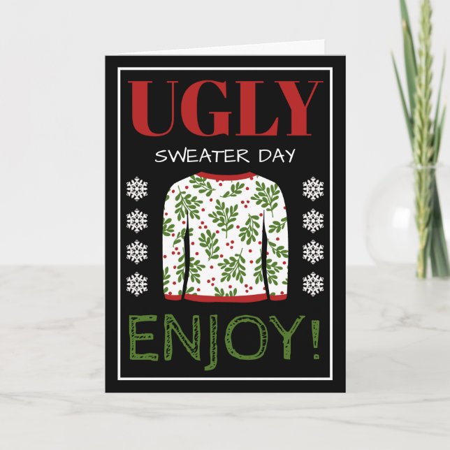 Ugly Sweater Weihnachten Gruß Karte (Vorderseite)