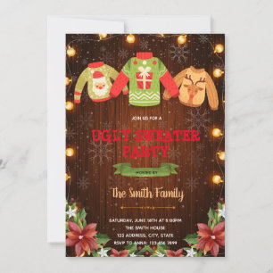 Ugly Sweater Weihnachten Themeneinladung Einladung