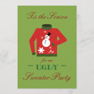 Ugly Sweater Weihnachts-Party mit Snowman Sweat Einladung