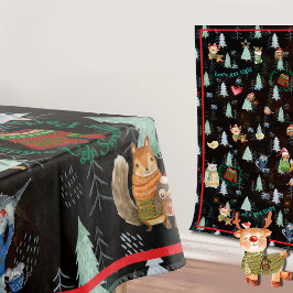 Ugly Sweater Weihnachts-Party-niedliche Tiere Tischdecke