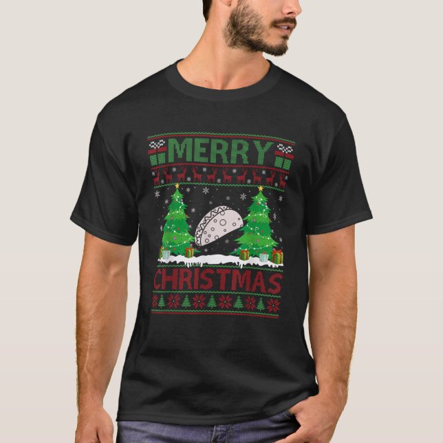 Ugly Sweater Weihnachtsbaum Lighting mexikanisches T-Shirt (Vorderseite)