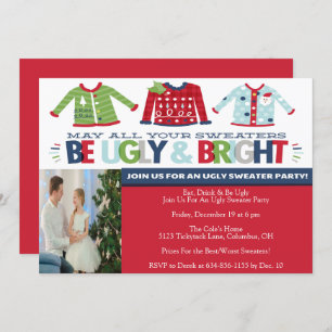 Ugly Sweater Weihnachtsfest Party Einladung