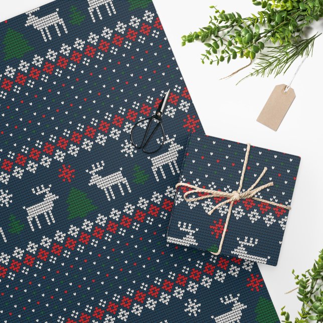 Ugly Sweater Weihnachtskitt Muster Geschenkpapier (Von Creator hochgeladen)