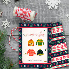 Ugly Sweater Weihnachtswärme wünscht Weihnachtskar