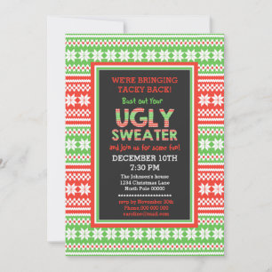 Ugly Sweater Word Art Weihnachten Party Einladung