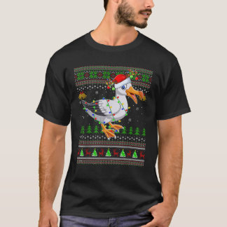 Ugly Sweater Xmas Lights Weihnachtsmannmütze Seagu T-Shirt