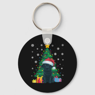 Ugly Sweater Xmas Tree Lights Black Labrador Hund  Schlüsselanhänger