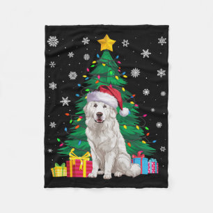 Ugly Sweater Xmas Tree Lights Great Pyrenäen Hund  Fleecedecke